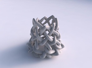 vase sphericall interlacing Gitter extrudiert Linien oben gestreckt Haus top Dekor 3d print model - Mito3D