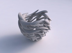 vaso sphericall interlacciamento reticolo estruso linee superiore ondulata casa il l'interlacciamento le top ondulate arredamento 3d print model - Mito3D