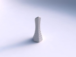 vase squeezed bent hexagon grid piramides house dish decor architectural decoration 3d print model - Mito3D
