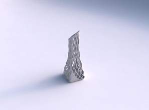 vase gequetscht gebogene Rechteck 2 diagonalen raster, Gitter 3 Haus gepresste gebogen die Diagonale grid Gericht Dekor architektonische Dekoration 3d print model - Mito3D