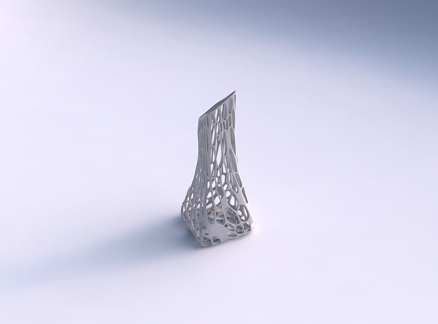 vase gequetscht gebogene Rechteck 2 twisted-Bio-Gitter gepresste gebogen twisted Bio Gitter Gericht Dekor architektonische Dekoration Haus 3D print model - Mito3D