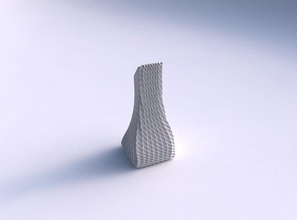 vase gequetscht, gebogen Rechteck Gebogenen extrudierten Muster gepresste extrudiert Gericht Dekor architektonische Dekoration Haus 3d print model - Mito3D