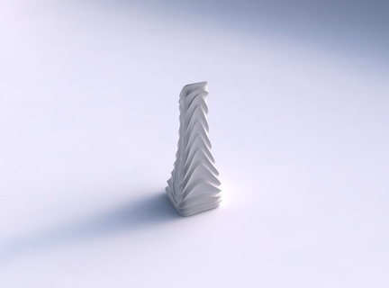 Vase gedrückt gebogen Rechteck horizontal wellig Abschnitte Gericht Dekor architektonisch Dekoration Haus 3d print model - Mito3D