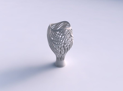 vase squeezed bottom twisted smooth cuts wavy top house decor 3d print model - Mito3D