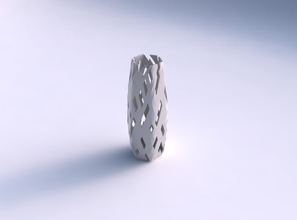 vase squeezed hexagon cuts dish decor architectural decoration house 3d print model - Mito3D