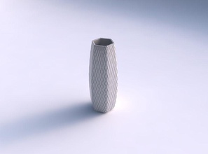 vase squeezed hexagon diagonal grid plates dish decor architectural decoration house 3d print model - Mito3D