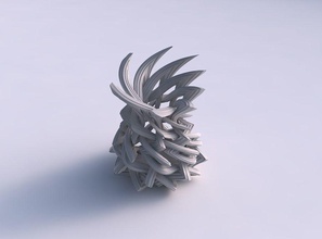 vase gequetscht interlacing Gitter extrudiert Linien pimp up top Haus gepresste bis Dekor 3d print model - Mito3D