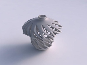 vase squeezed mid section smooth beveled cuts extruded top bottom support twisted house decor 3d print model - Mito3D