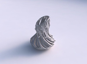 vase gedrückt mitte glatt ausgestoßen schneidet gedehnt ecke haus dekor 3d print model - Mito3D
