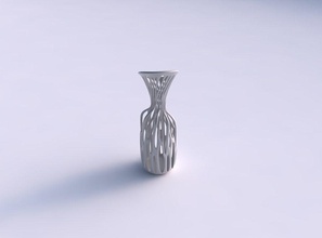 vase gedrückt hals geschichtet geäst exzenter haus dekor 3d print model - Mito3D