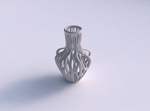 vase squeezed neck two layered branches house decor 3d print model - Mito3D