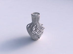 vase serré le cou de deux couches branches tordues pressé maison en les tordu décor 3d print model - Mito3D