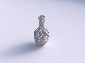 vase squeezed neck two layered branches wide middle house decor 3d print model - Mito3D
