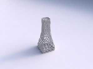 vase squeezed rectangle diagonal grid lattice house dish decor architectural decoration 3d print model - Mito3D