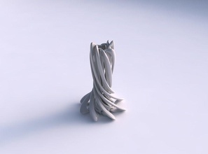 vase straight double twisted collapsed top streched house decor 3d print model - Mito3D