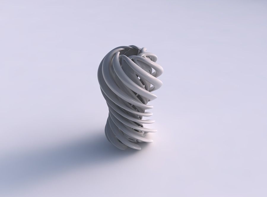 vase straight double twisted collapsed top squeezed house decor 3D print model - Mito3D