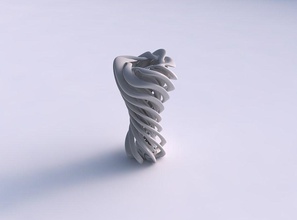 vase straight double twisted collapsed top wavy house decor 3d print model - Mito3D