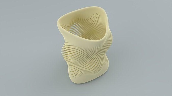 vaso strisce modello arredamento decorazione interni onda Casa banda mobilia design contorto 3dprint fiore architettonico Accessori 3d print model - Mito3D