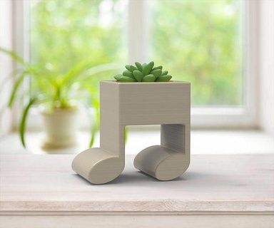 vase succulent musical notes plants furniture room shelf family wood seat table window leaf minimalist interior chair design house decor 3d print model - Mito3D