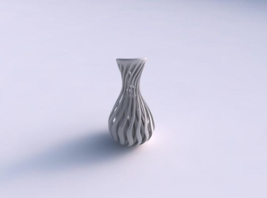 vase tall curved sharp muscle structure eccentric house decor 3d print model - Mito3D