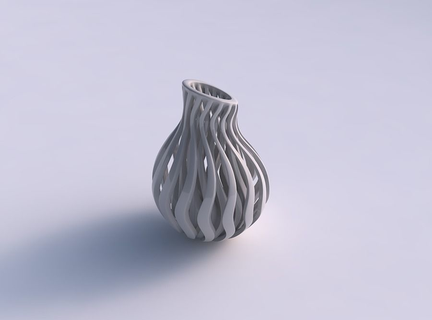 vase tall curved sharp muscle structure squeezed streched corner house decor 3d print model - Mito3D