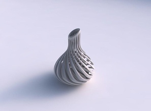 vase gebogen scharf muskel struktur gedehnt ecke haus dekor 3d print model - Mito3D