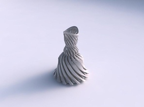 vase hoch gebogen twisted scharfe Muskulatur Verflechtung Hals verdreht, gestreckt oben Haus scharf Muskel - Struktur top Dekor 3d print model - Mito3D