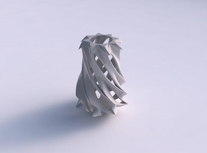 vazo uzun düz kesim üst sıkılmış twisted yıldızlı ev boylu pürüzsüz keser starry bükülmüş dekor 3d print model - Mito3D