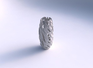 vase tall twisted cuts bulges house decor 3d print model - Mito3D