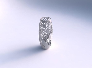 vase tall twisted diagonal grid lattice 3 house decor 3d print model - Mito3D