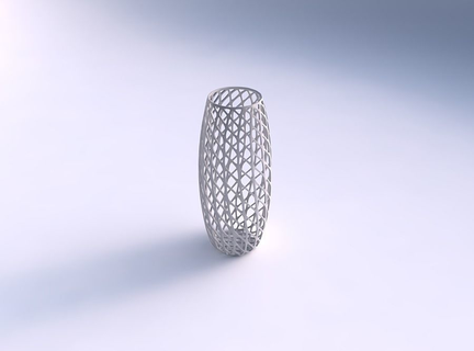 vase tall twisted diagonal grid lattice house decor 3d print model - Mito3D
