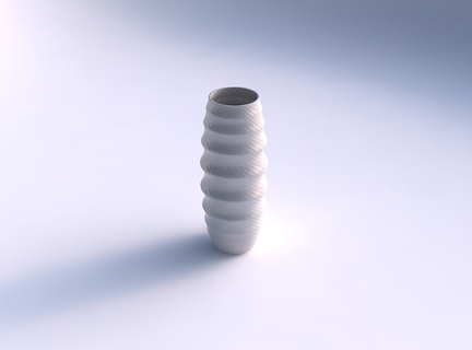 vase tall twisted sections lines house decor 3d print model - Mito3D