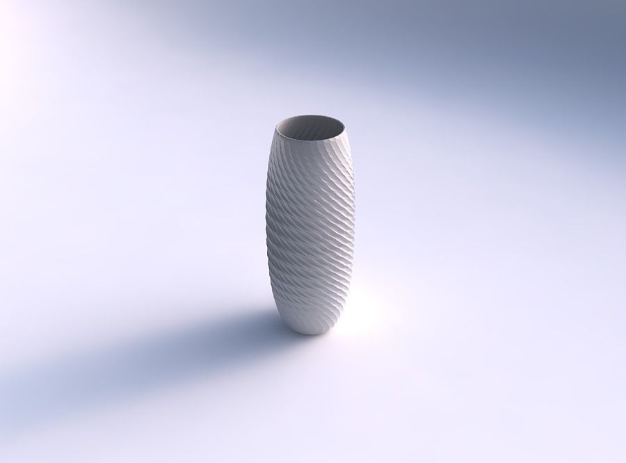 vase tall twisted diagonal grid pattern house decor 3D print model - Mito3D