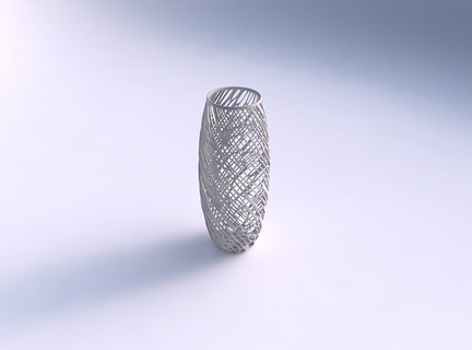 vase tall twisted diagonal organic lattice house decor 3d print model - Mito3D