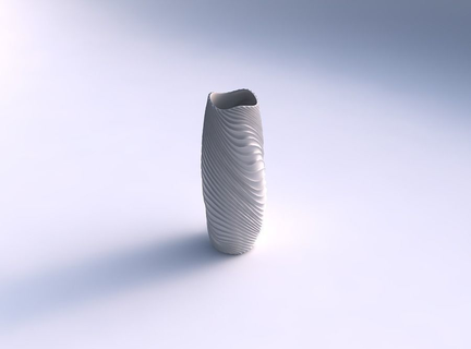 vase tall twisted wavy extruded lines 2 house decor 3d print model - Mito3D