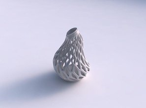 vase tall wigle smooth cuts extruded top streched corner house decor 3d print model - Mito3D
