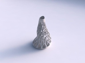 vase tall wigle smooth cuts extruded top twisted streched house decor 3d print model - Mito3D