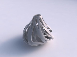 vase conique 2 twisted intérieure extérieure lignes tordues ondulée maison cône tordu externe les ondulé décor 3d print model - Mito3D