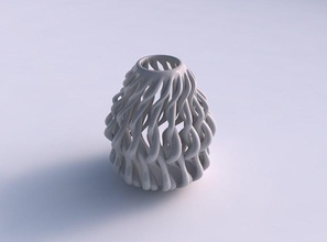 vaso afunilar 2 torcido músculo estrutura espremido casa decoração 3d print model - Mito3D