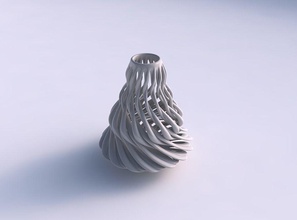 vase taper 2 twisted muscle structure wide middle house decor 3d print model - Mito3D