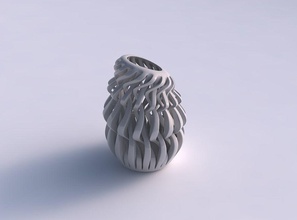 vase verjüngung 2 verdrehte scharf muskel struktur gedrückt gedehnt ecke haus dekor 3d print model - Mito3D