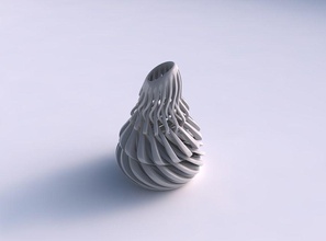 vase taper 2 twisted sharp muscle structure streched top corner house decor 3d print model - Mito3D