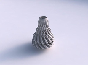 vase taper 2 twisted sharp muscle structure wide middle house decor 3d print model - Mito3D