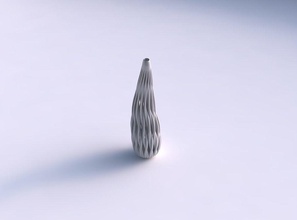 florero de cono curva retorcida estructura del músculo largo cuello casa el bend trenzado decoración 3d print model - Mito3D