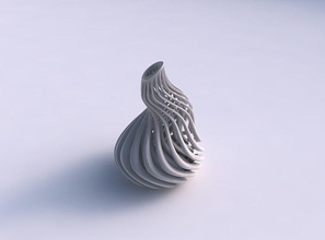 vase taper bend wavy beveled muscle structure streched top corner house decor 3d print model - Mito3D