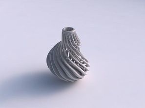 vase verjüngung biege wellig abgeschrägt muskel struktur verdrehte gedrückt haus dekor 3d print model - Mito3D
