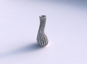 vase taper bend wavy beveled muscle structure widened house decor 3d print model - Mito3D