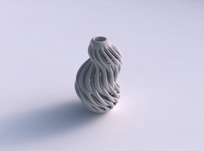 vase effiler double pliez tordu muscle structure pressé maison décor 3d print model - Mito3D