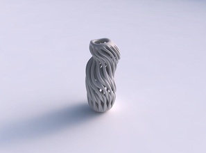 vase taper double bend twisted muscle structure wavy top house decor 3d print model - Mito3D