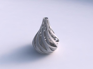 vase conique baisse de forme intérieure extérieure lignes tordues 2 maison cône chute externe les tordu décor 3d print model - Mito3D